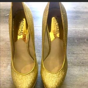 Michael Kors Gold Glitter Platform Shoes